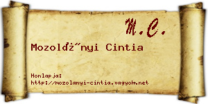 Mozolányi Cintia névjegykártya